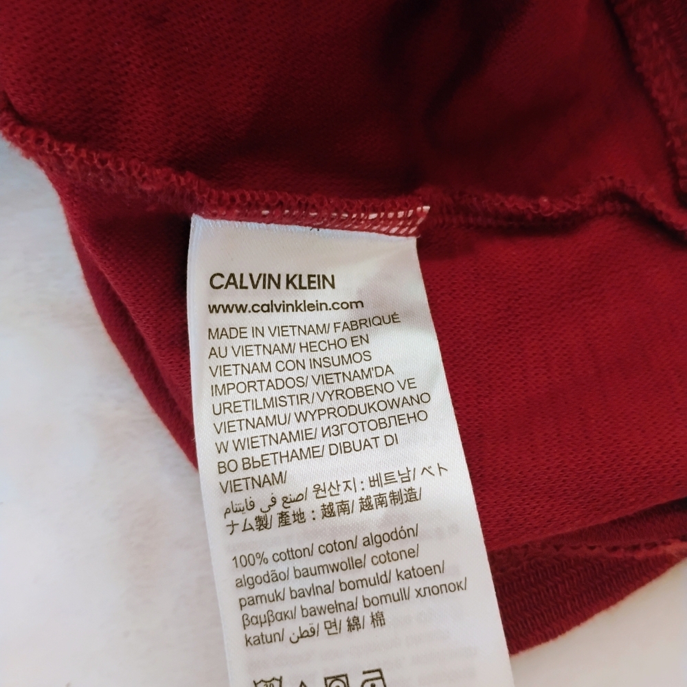 Calvin Klein Liquid Touch Mens Medium Red Quarter Zip Pullover Ribbed Knit Top C - Picture 7 of 7